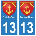 13 de Port-de-Bouc de la ciudad de la etiqueta engomada de la placa