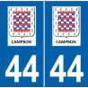 44 Campbon autocollant plaque immatriculation ville sticker
