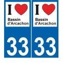 33 Bassin d ' Arcachon, i love wappen aufkleber typenschild aufkleber stadt