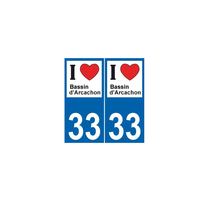 33 Bassin d'Arcachon i love blason autocollant plaque stickers ville