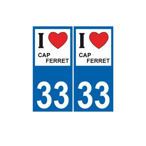 33 Cap Ferret  i love blason autocollant plaque stickers ville