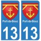 13 Port-de-Bouc ville autocollant plaque