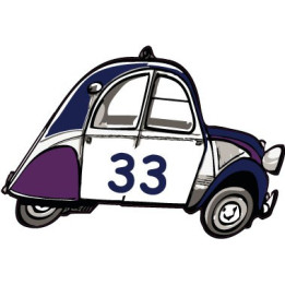 2 CV département 33 voitue autocollant sticker adhesif