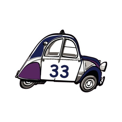 2 CV département 33 voitue autocollant sticker adhesif