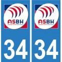 34 ASBH Bézier rugby autocollant plaque