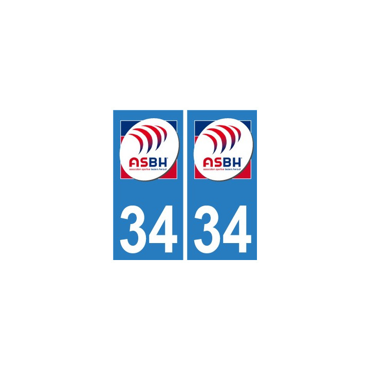 34 ASBH Bézier rugby autocollant plaque