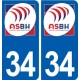 34 ASBH Bézier rugby autocollant plaque