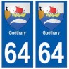 64 Ciboure autocollant plaque immatriculation ville