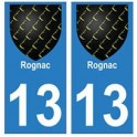 13 Rognac ville autocollant plaque