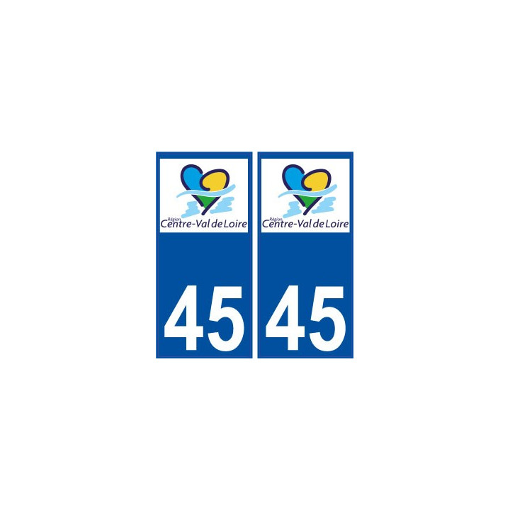 45 Loiret Centre Val de Loire nouveau logo autocollant plaque sticker