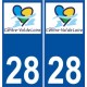 28 Eure et Loir autocollant sticker plaque immatriculation nouveau logo