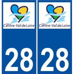 28 Eure et Loir autocollant sticker plaque immatriculation nouveau logo