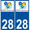 28 Eure et Loir autocollant sticker plaque immatriculation nouveau logo