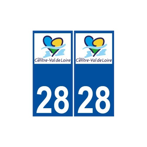 28 Eure et Loir autocollant sticker plaque immatriculation nouveau logo