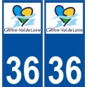 36 Indre autocollant plaque immatriculation sticker nouveau logo région Centre Val de Loire