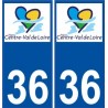 36 Indre autocollant plaque immatriculation sticker nouveau logo région Centre Val de Loire