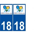 18 Cher autocollant plaque immatriculation sticker région Centre Val de Loire nouveau logo