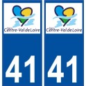 41 Loir et Cher autocollant plaque immatriculation Centre Val de Loire nouveau logo sticker