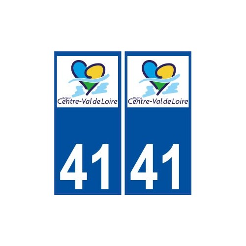 41 Loir et Cher autocollant plaque immatriculation Centre Val de Loire nouveau logo sticker