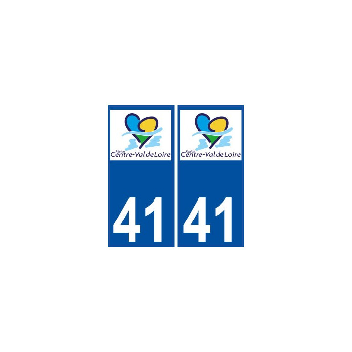 41 Loir et Cher autocollant plaque immatriculation Centre Val de Loire nouveau logo sticker