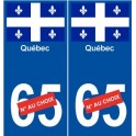 Québec numéro au choix ville monde sticker autocollant plaque