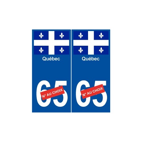 Québec numéro au choix ville monde sticker autocollant plaque