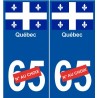 Québec numéro au choix ville monde sticker autocollant plaque