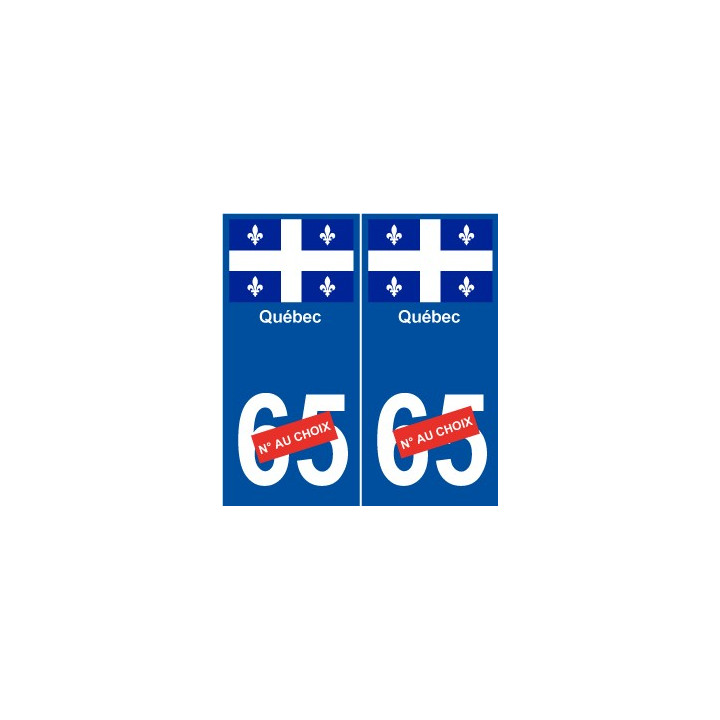 Québec numéro au choix ville monde sticker autocollant plaque