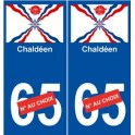Chaldéen sticker numéro au choix autocollant plaque immatriculation
