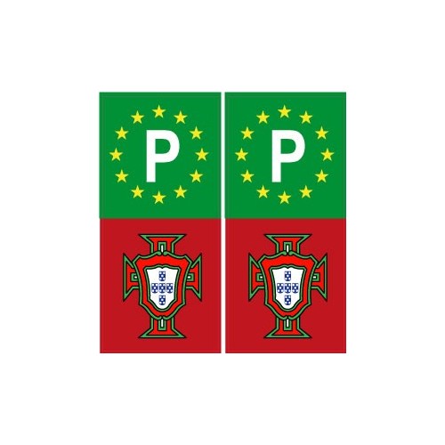 Portugal FPF F autocollant sticker plaque rouge vert europe P