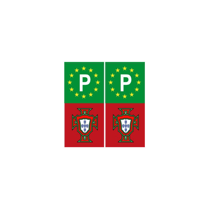 Portugal FPF F autocollant sticker plaque rouge vert europe P