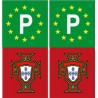 Portugal FPF F autocollant sticker plaque rouge vert europe P