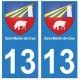 13 Saint-Martin-de-Crau ville autocollant plaque