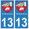 13 Saint-Martin-de-Crau ville autocollant plaque