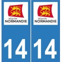 14 Calvados autocollant plaque Normandie sticker nouveau logo immatriculation