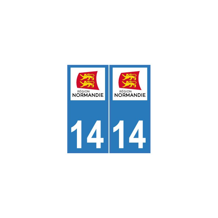 14 Calvados autocollant plaque Normandie sticker nouveau logo immatriculation
