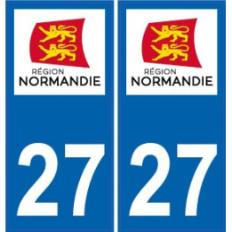 27 Eure autocollant plaque Normandie Sticker immatriculation nouveau logo