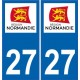 27 Eure autocollant plaque Normandie Sticker immatriculation nouveau logo