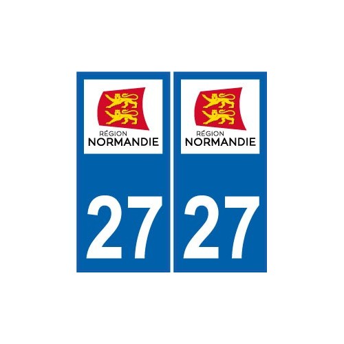 27 Eure autocollant plaque Normandie Sticker immatriculation nouveau logo