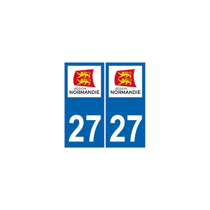 27 Eure autocollant plaque Normandie Sticker immatriculation nouveau logo