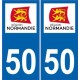 50 manche autocollant plaque sticker Normandie immatriculation nouveau logo