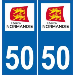 50 manche autocollant plaque sticker Normandie immatriculation nouveau logo
