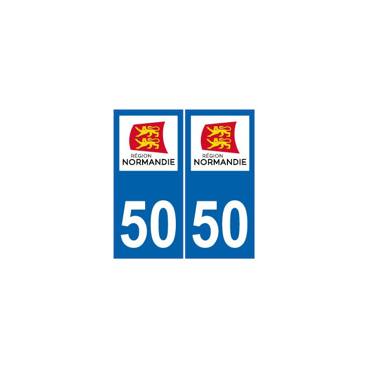 50 manche autocollant plaque sticker Normandie immatriculation nouveau logo