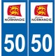 50 manche autocollant plaque sticker Normandie immatriculation nouveau logo