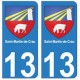 13 Saint-Martin-de-Crau ville autocollant plaque