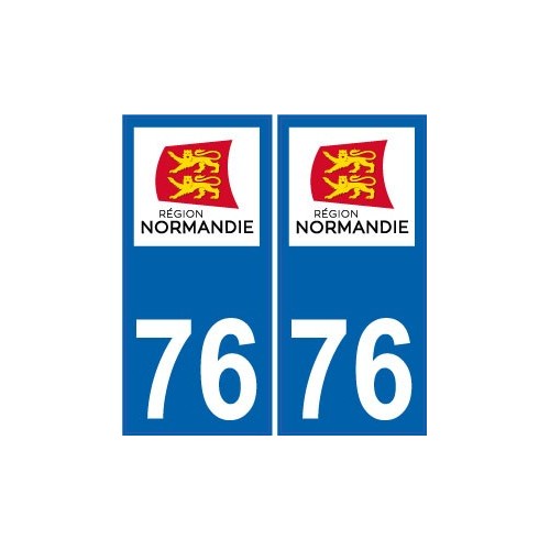 76 Seine Maritime autocollant plaque immatriculation Normandie nouveau logo sticker