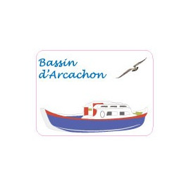 Autocollant Bassin d'Arcachon logo bateau sticker adhesif
