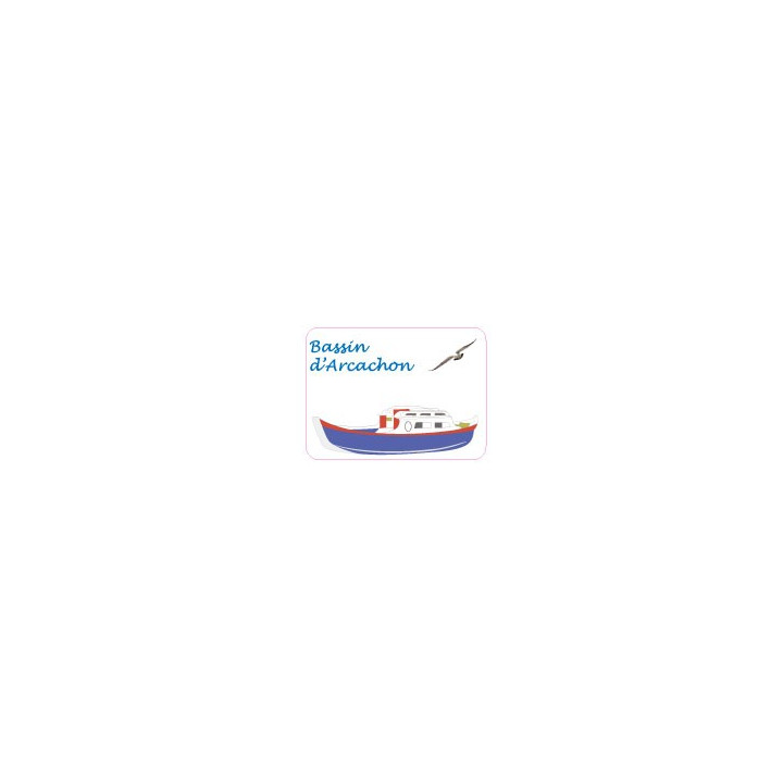 Autocollant Bassin d'Arcachon logo bateau sticker adhesif