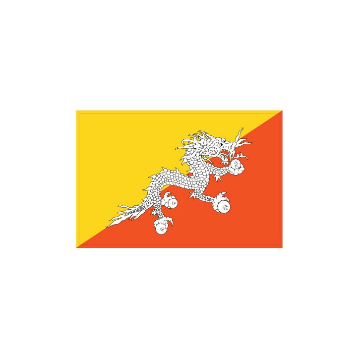 Autocollant Drapeau  Bhutan Bhoutan  sticker flag