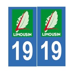 19 Corrèze autocollant plaque